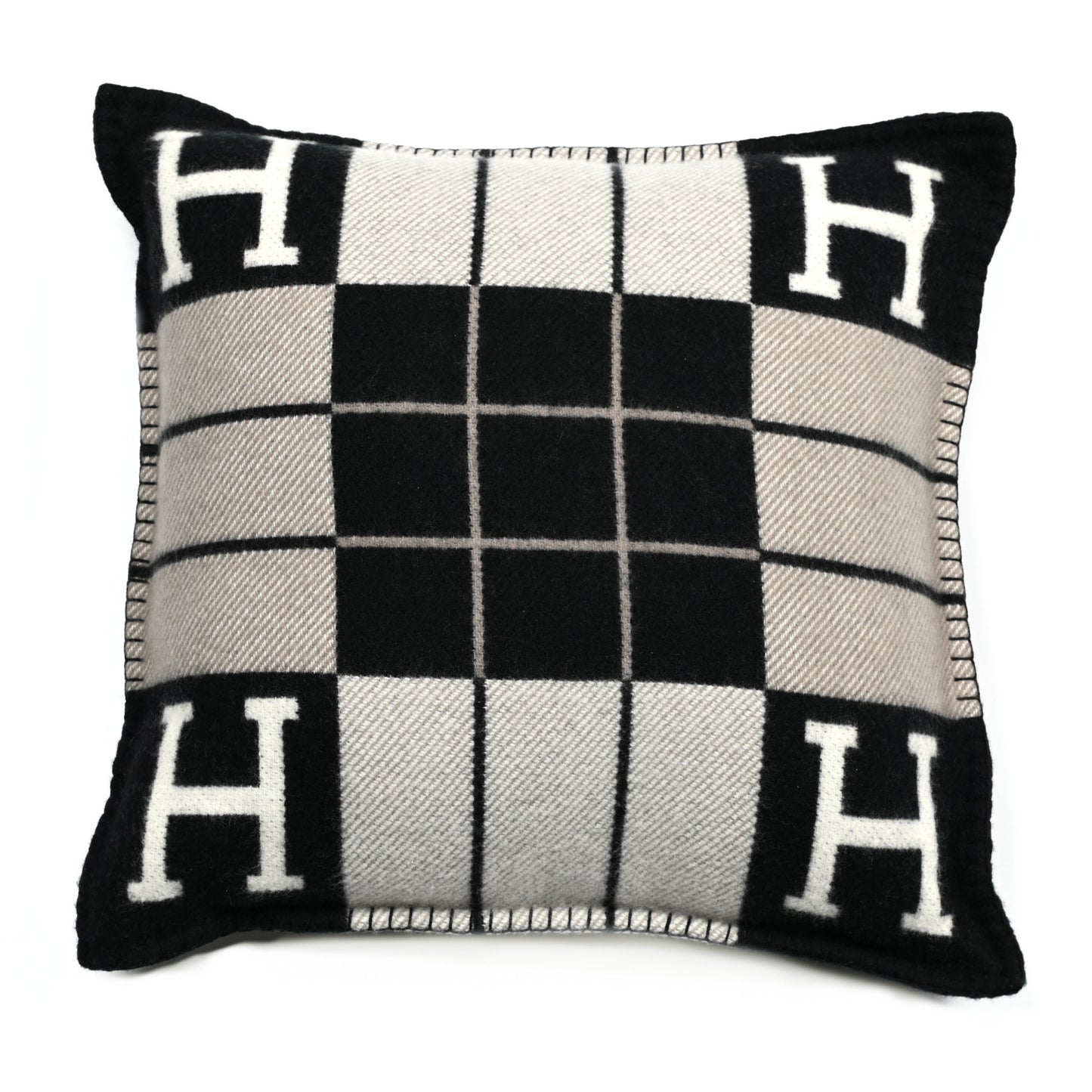 Wool Cashmere Avalon III Pillow PM Ecru Black