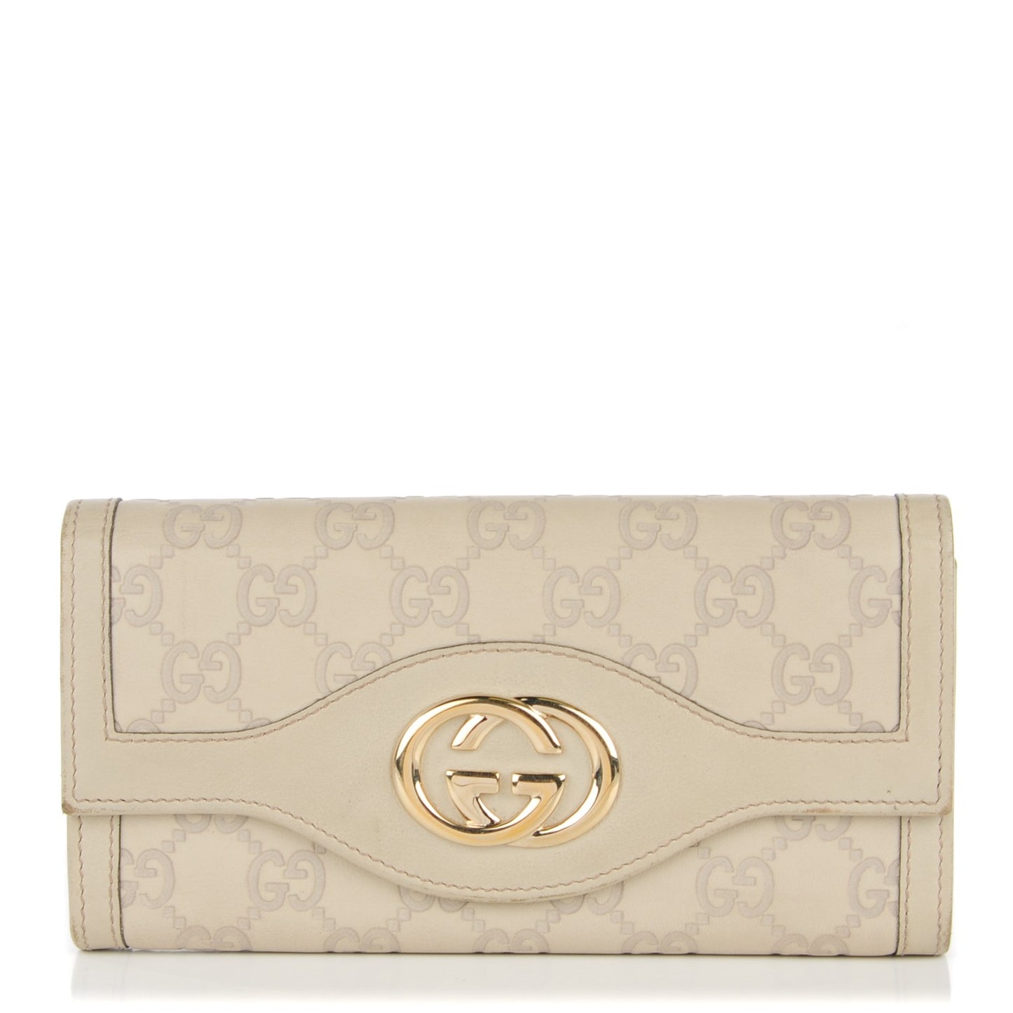Guccissima Sukey Continental Wallet Off White