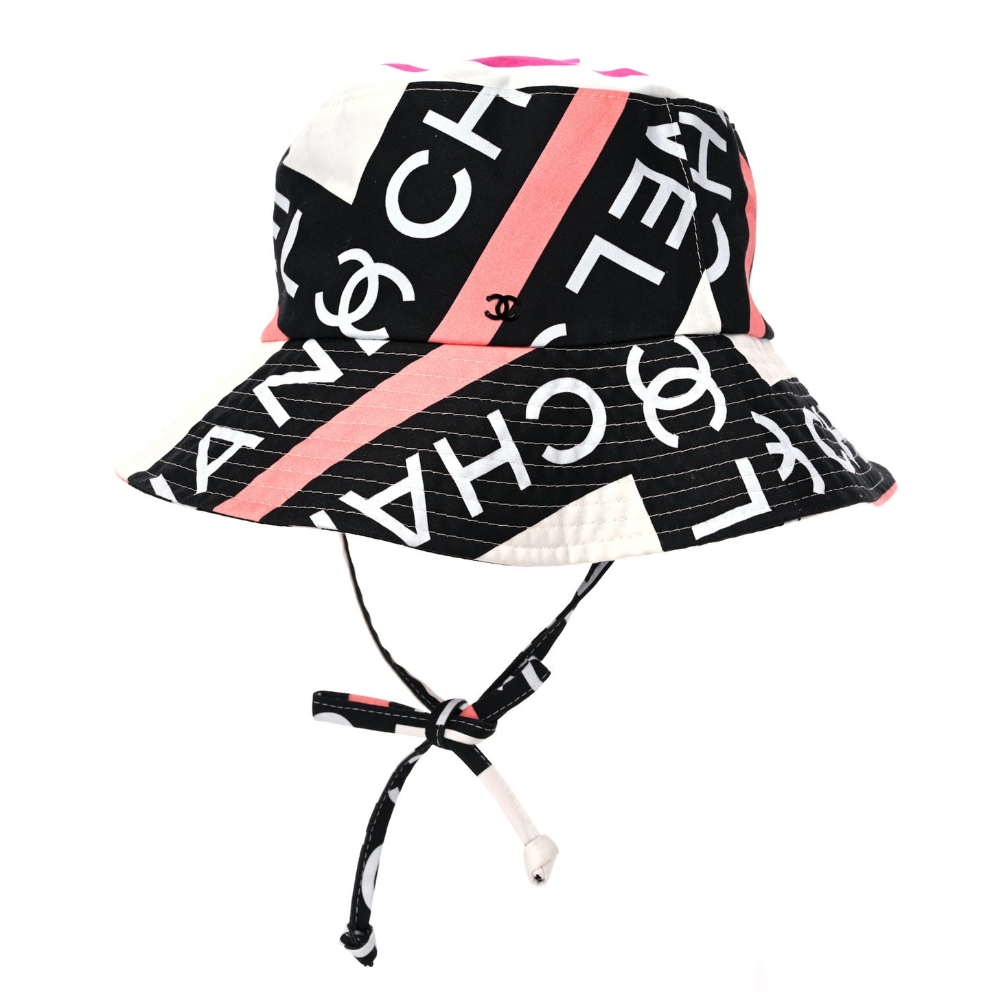 Cotton Logo Cloche Hat L Ecru Black Pink