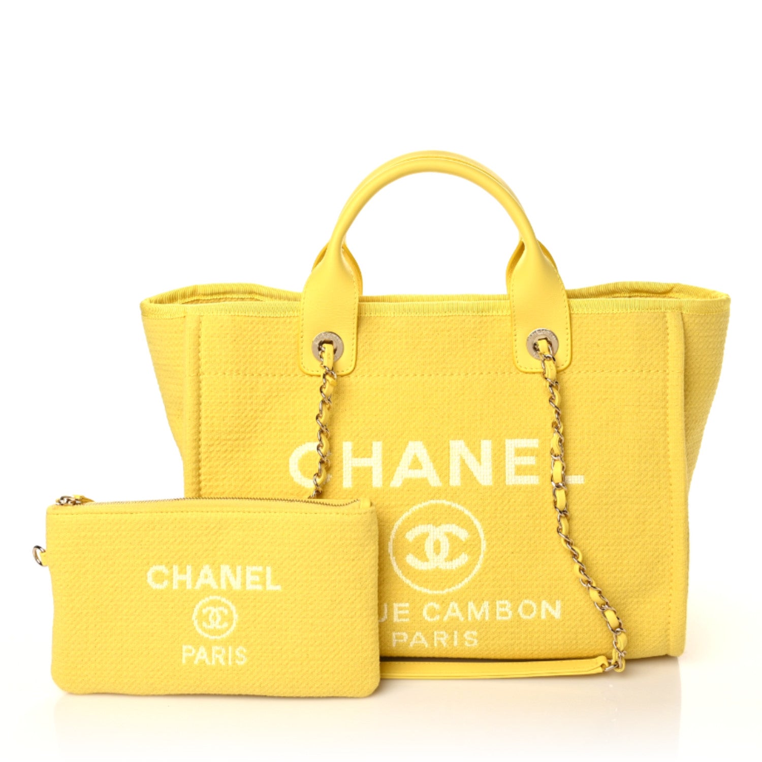 Chanel Mixed Fibers Small Deauville Tote Yellow 1 of 10