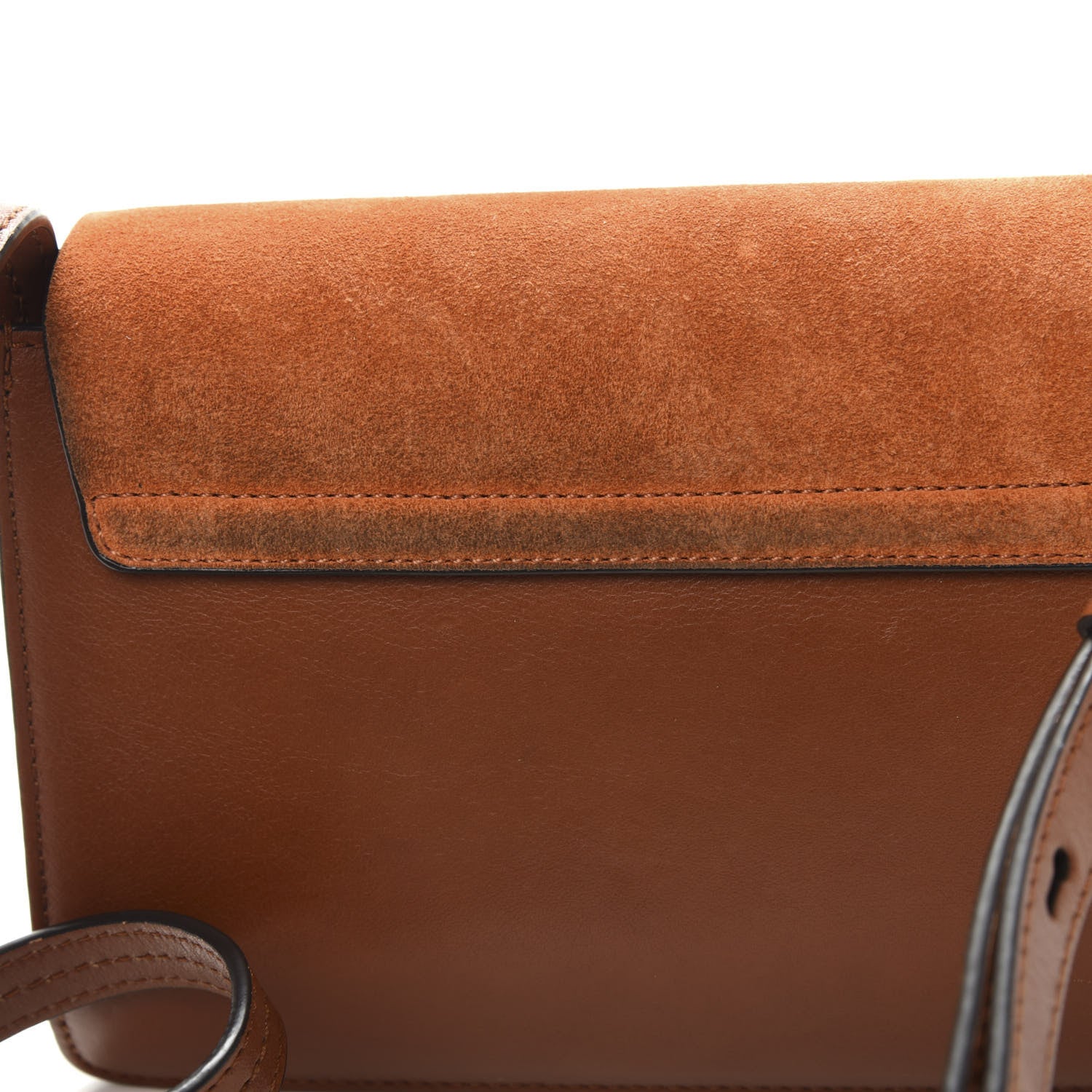 Chloe Suede Calfskin Small Faye Shoulder Bag Tobacco 12 of 14