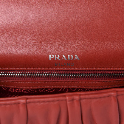 Prada Nappa Gaufre Small Chain Flap Shoulder Bag Fuoco 9 of 10
