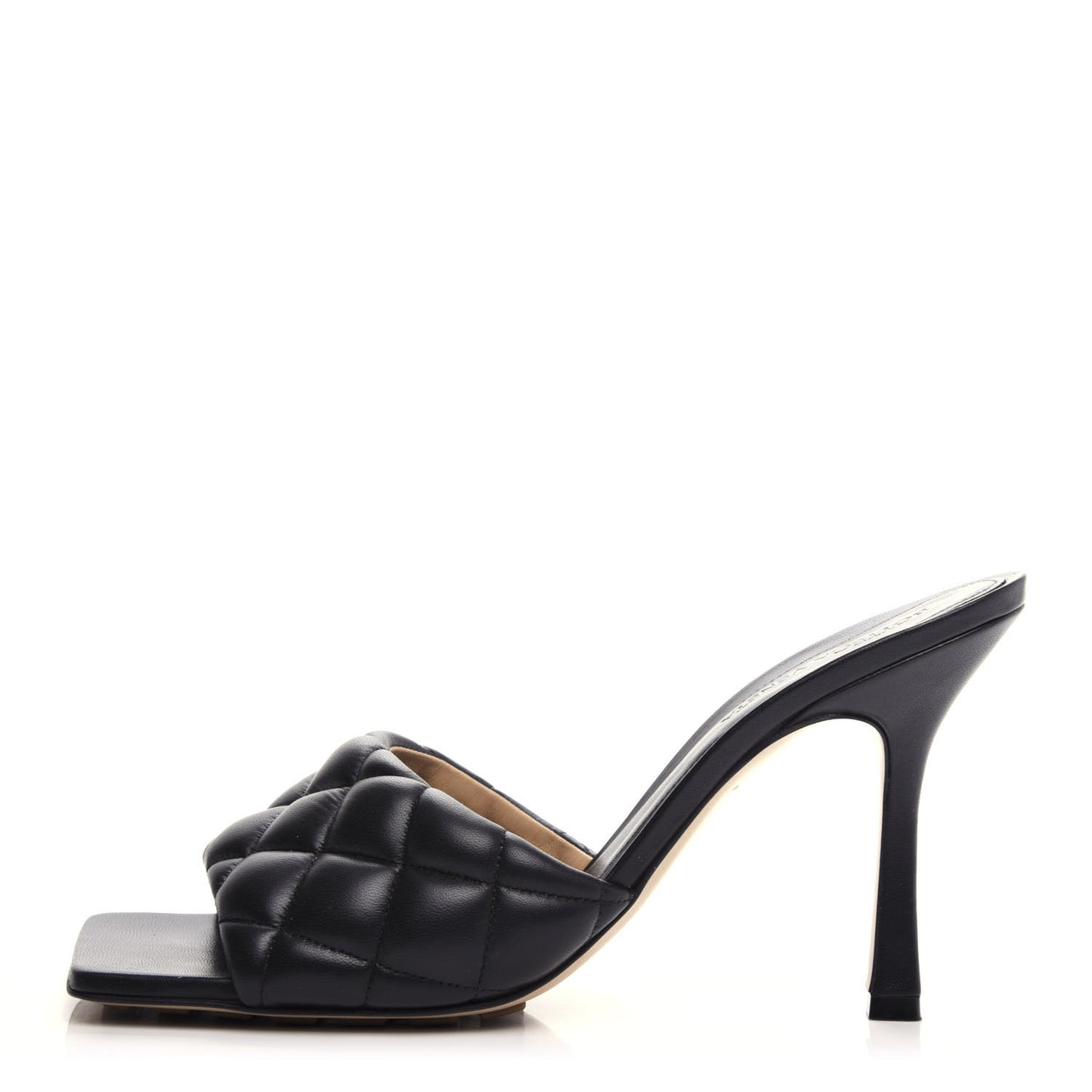 Nappa Matelasse Padded Mule Sandals 39.5 Black