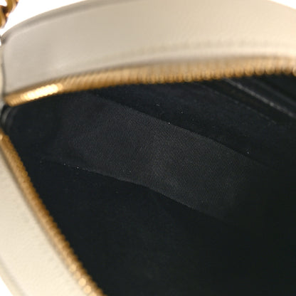 Saint Laurent Grain De Poudre Matelasse Chevron Quilted Round Vinyle Camera Bag Crema Soft 5 of 11