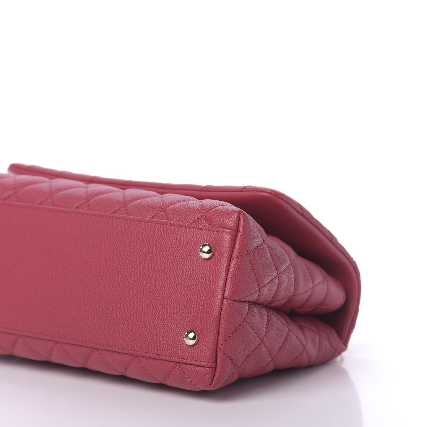 Caviar Quilted Small Coco Handle Flap Dark Pink