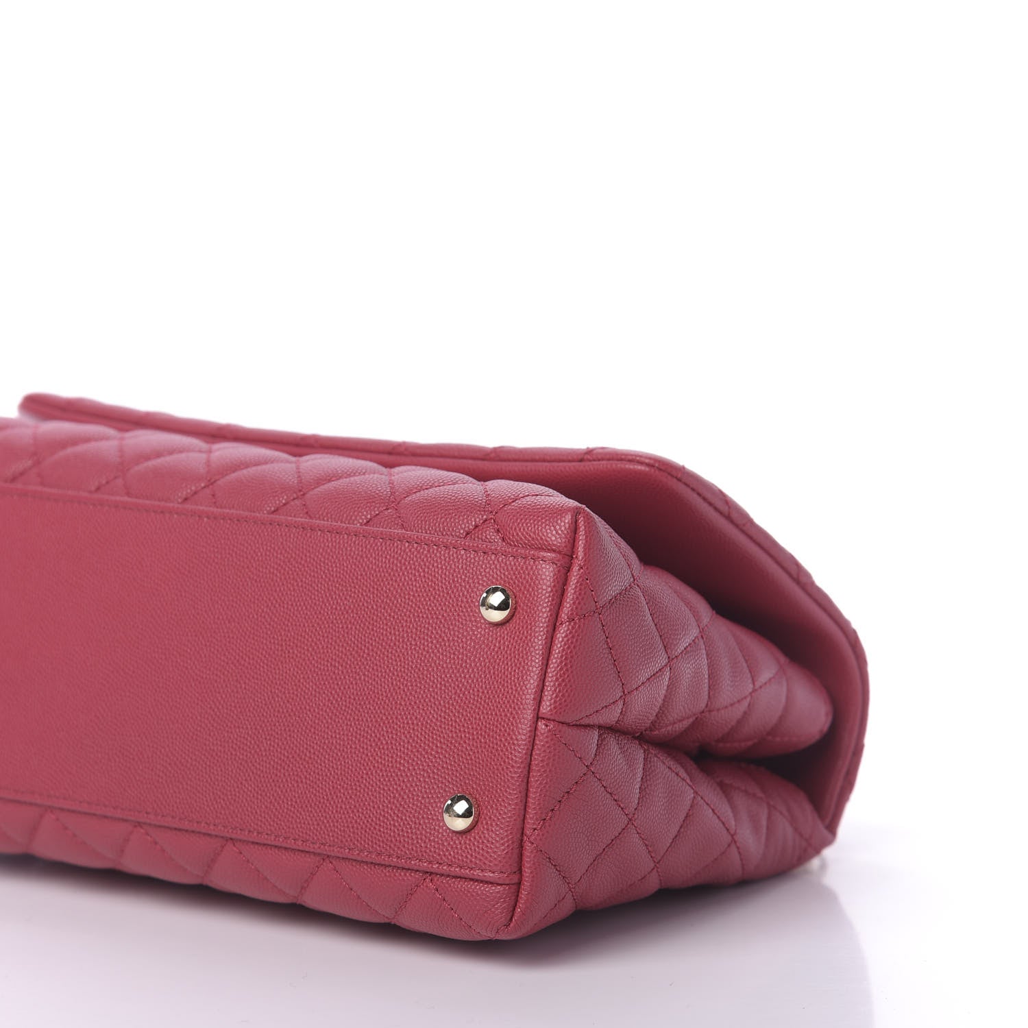 Chanel Caviar Quilted Small Coco Handle Flap Dark Pink 8 of 11