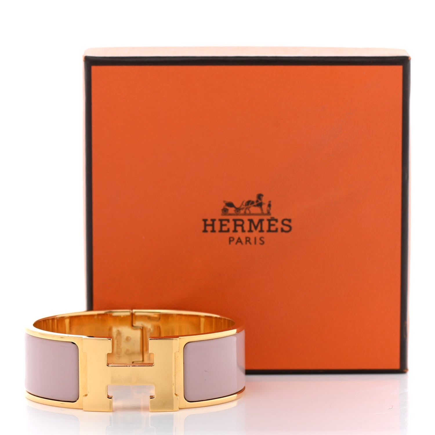 Hermes Enamel Wide Clic Clac H Bracelet PM Rose Poudre 5 of 5