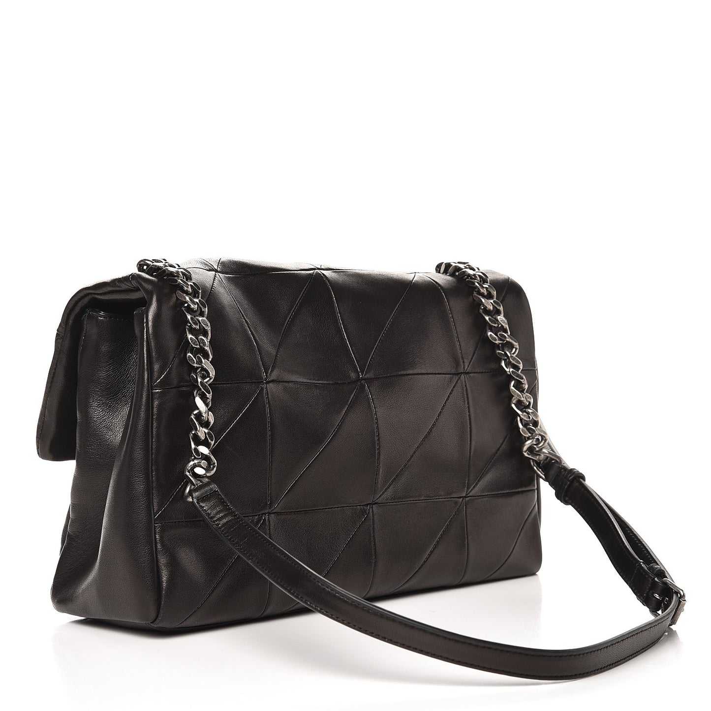 Lambskin Patchwork Medium West Hollywood Monogram Fold-Over Black