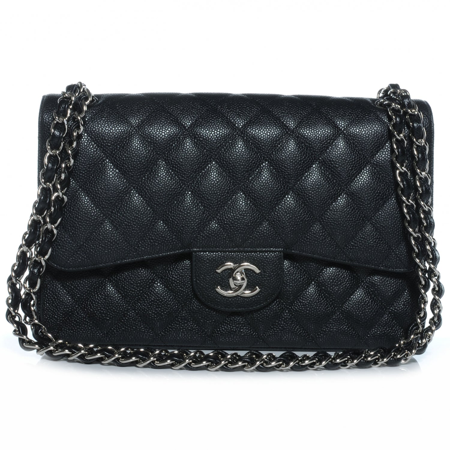 Chanel Caviar Quilted Jumbo Double Flap Black 1 of 8