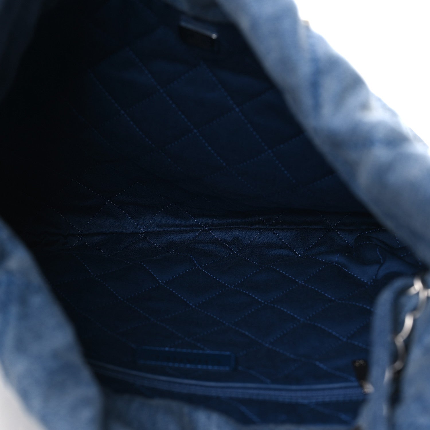Chanel Washed Denim Quilted Studded Small Chanel 22 Blue 6 of 11