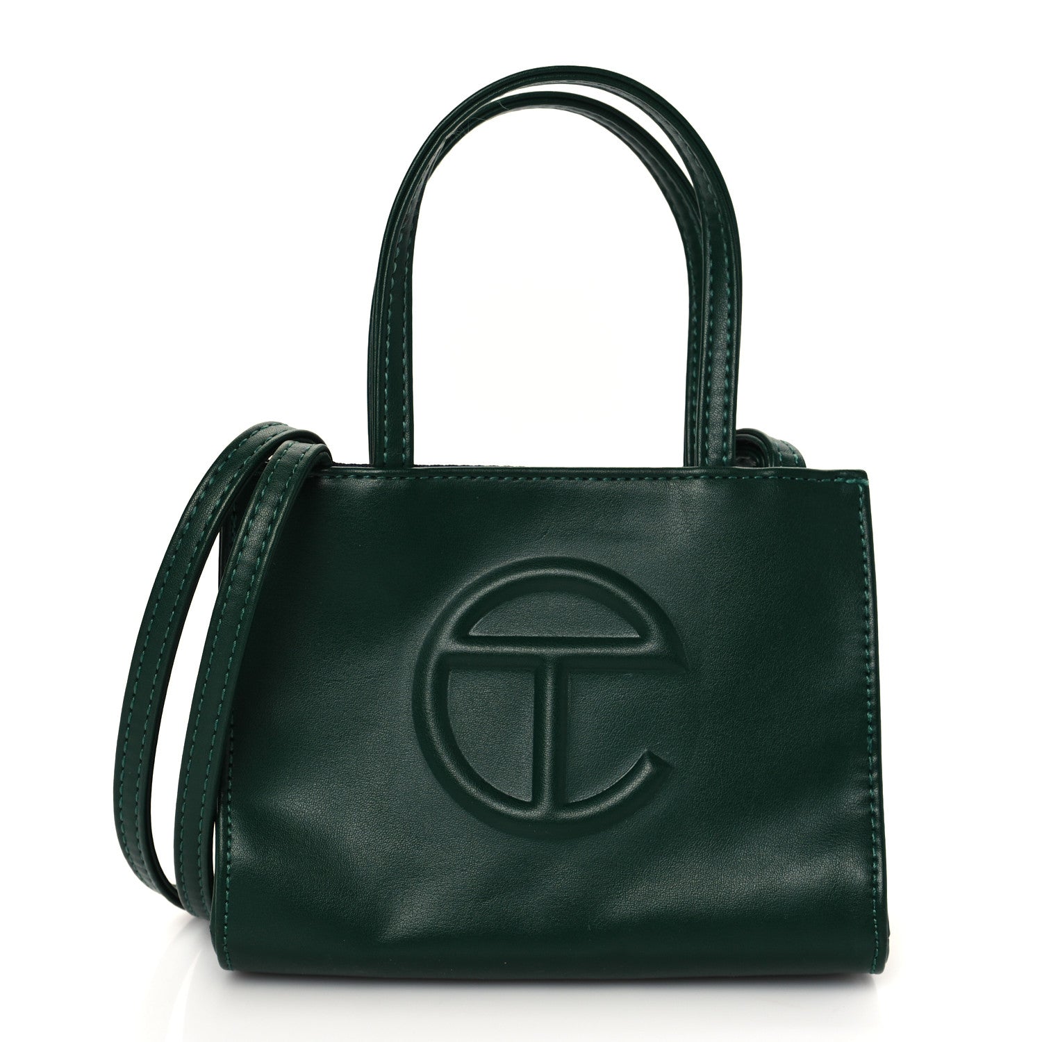 Telfar Vegan Leather Small Shopping Bag Dark Olive 1 of 10