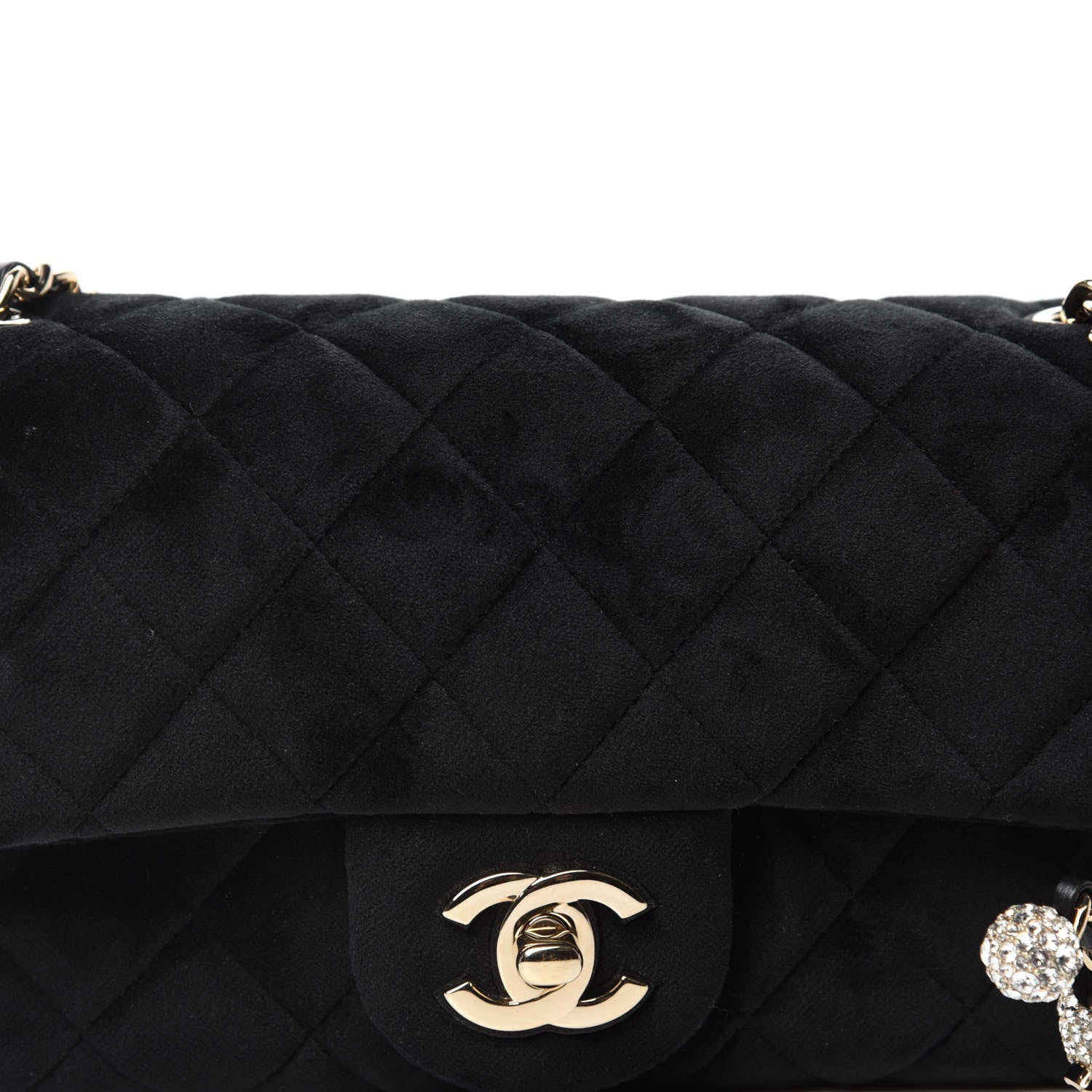 Chanel Velvet Quilted Mini Rectangular Pearl Crush Flap Black 10 of 10
