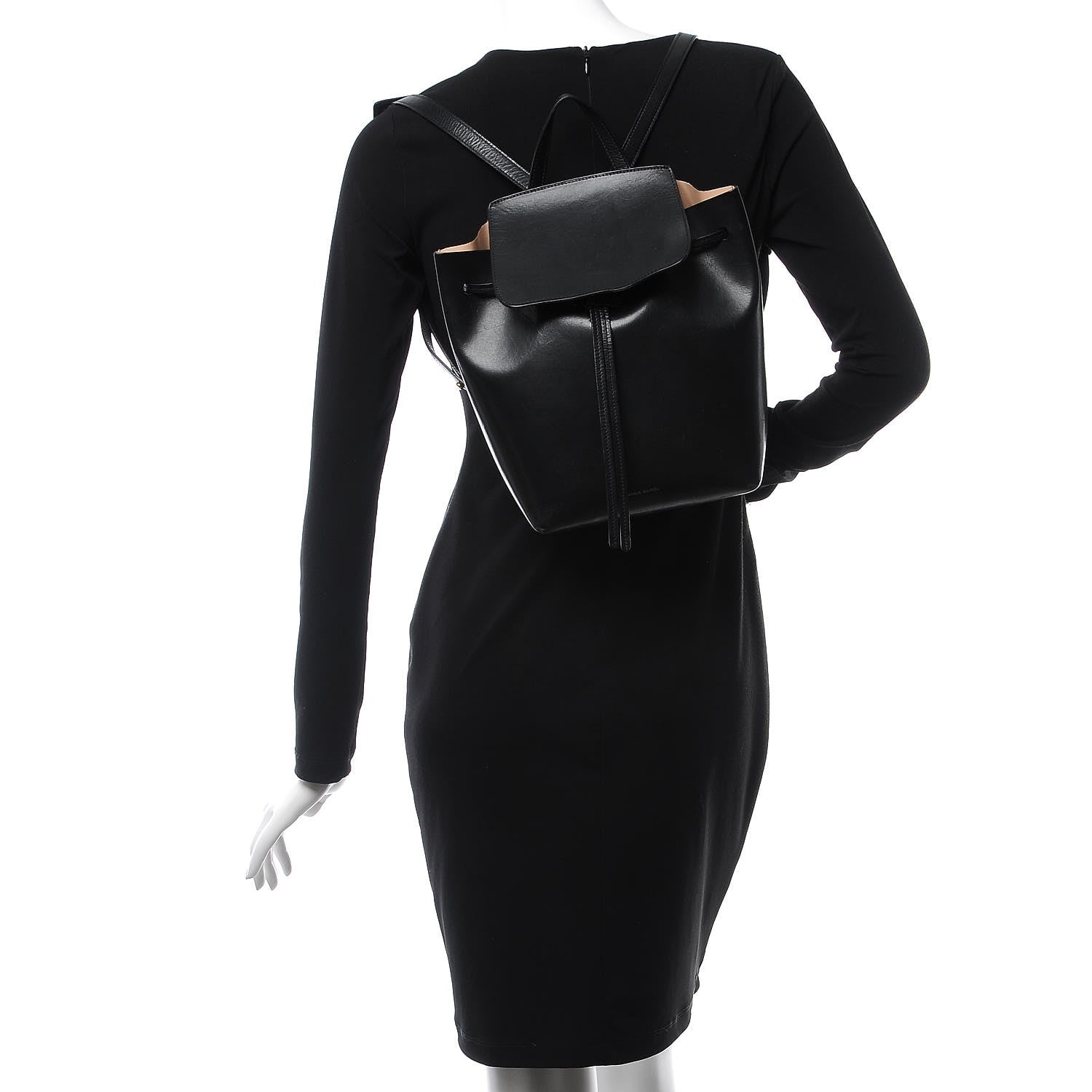 Mansur Gavriel Calfskin Mini Backpack Bag Black 2 of 13