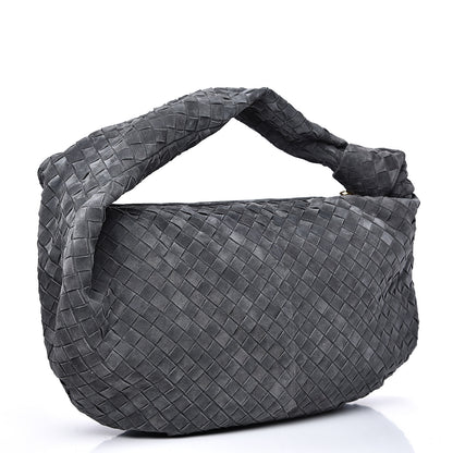 Bottega Veneta Suede Intrecciato Large Jodie Medium Grey 2 of 13