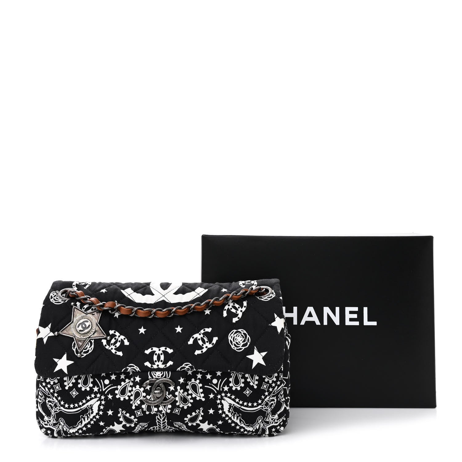 Chanel Cotton Quilted Paris Dallas Medium Bandana Flap Blue 11 of 11