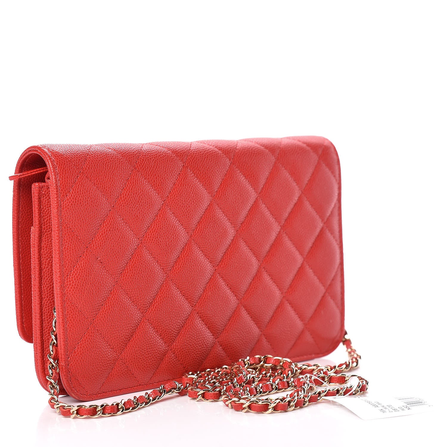 Chanel Caviar Quilted Golden Class Wallet On Chain WOC Red 3 of 11