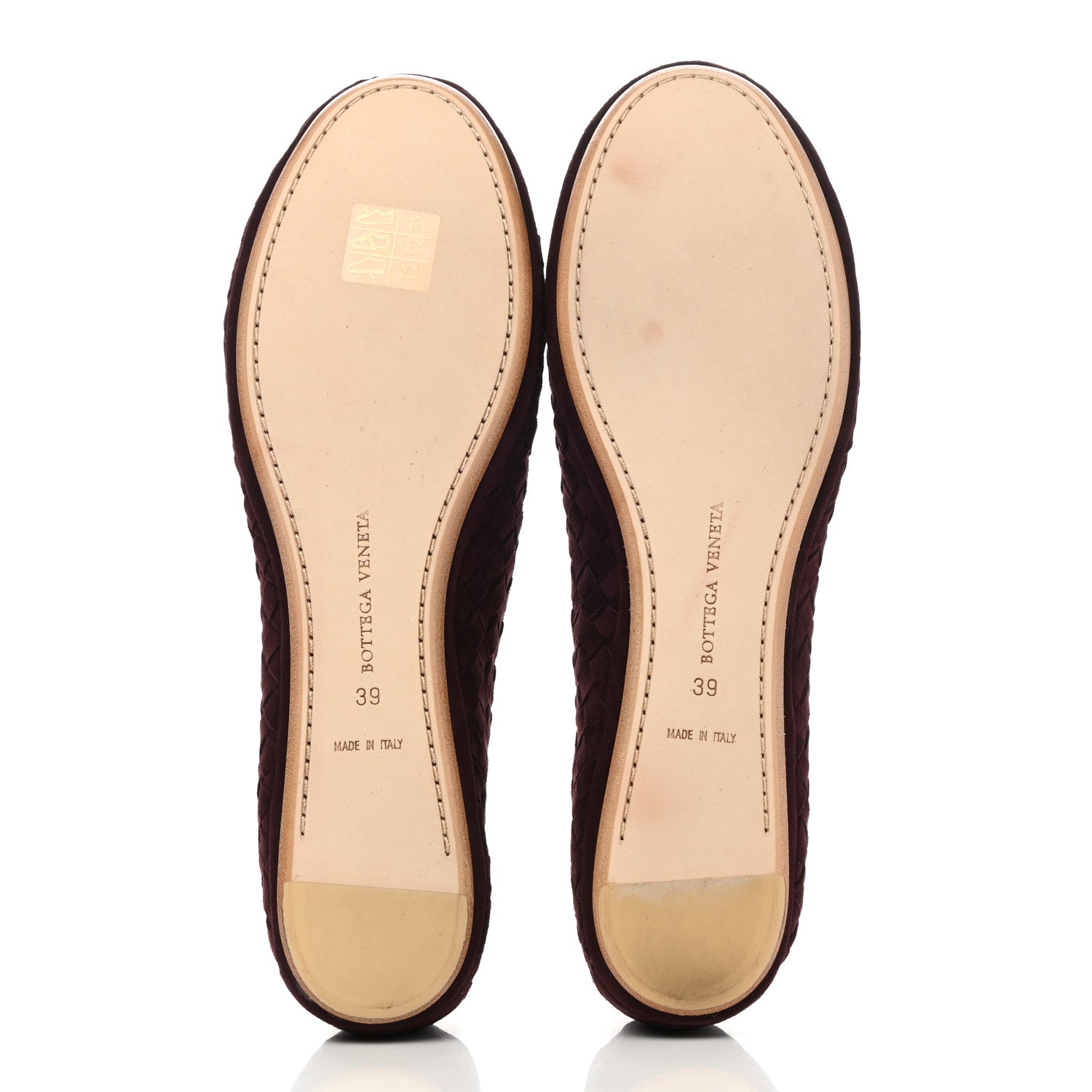 Bottega Veneta Suede Intrecciato Flats 39 Maroon 5 of 9