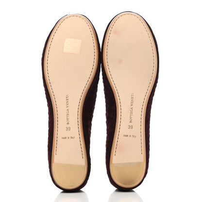 Bottega Veneta Suede Intrecciato Flats 39 Maroon 5 of 9