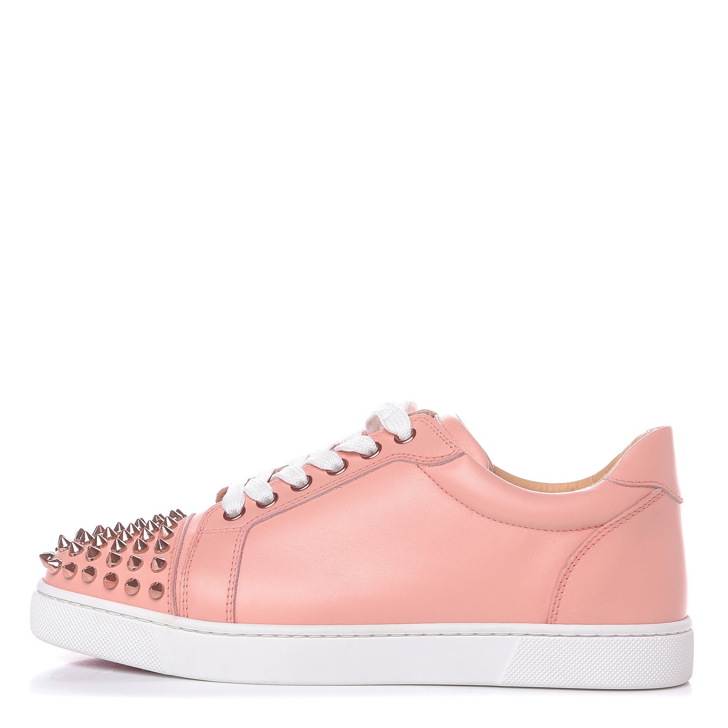 Calfskin Womens Vieira Spiked Flat Sneakers 38 Jupon Pink