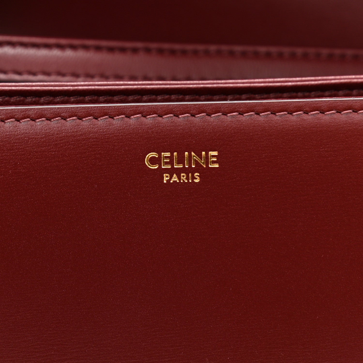 Celine Shiny Calfskin Medium Triomphe Light Burgundy 6 of 12