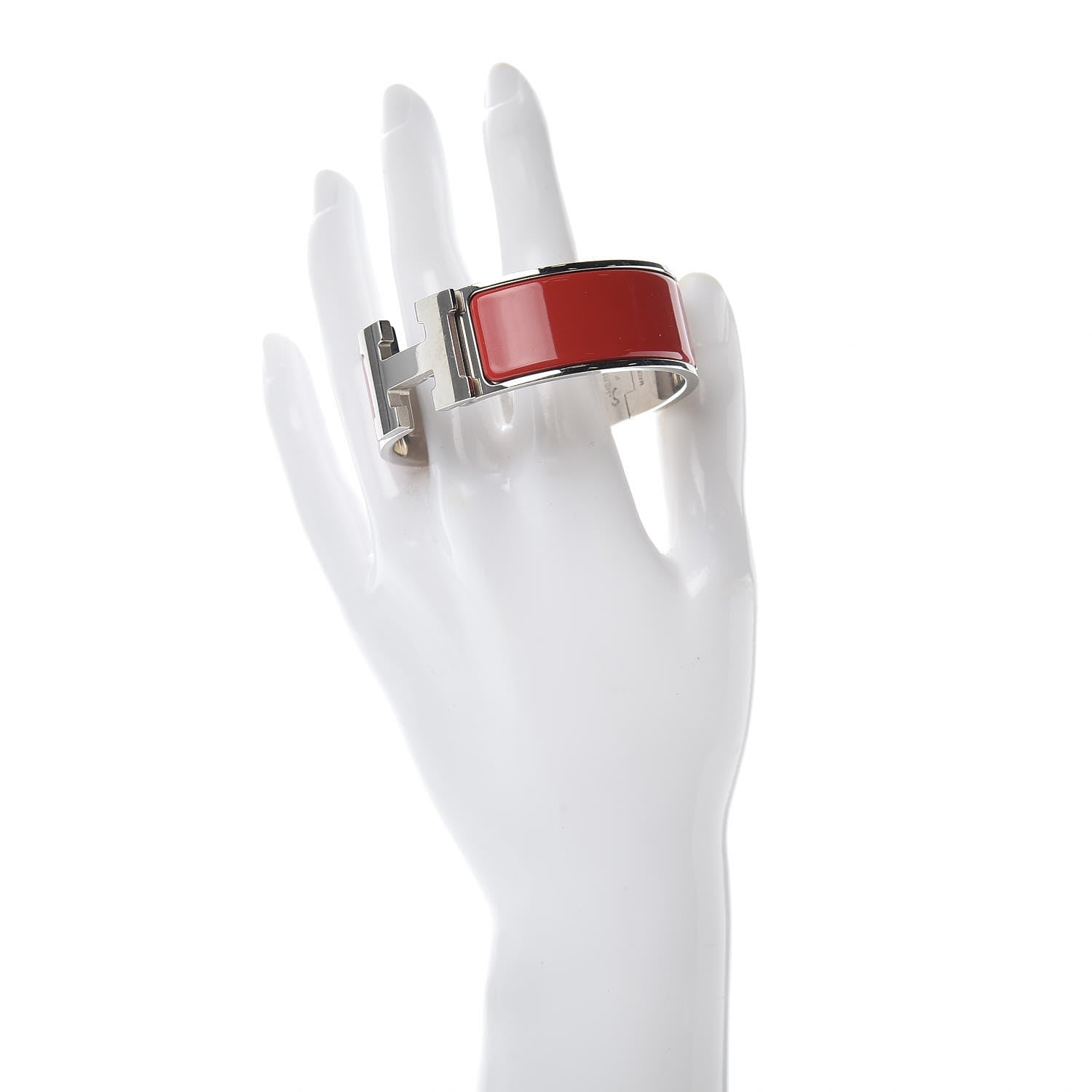 Hermes Enamel Wide Clic Clac H Bracelet PM Red 2 of 6