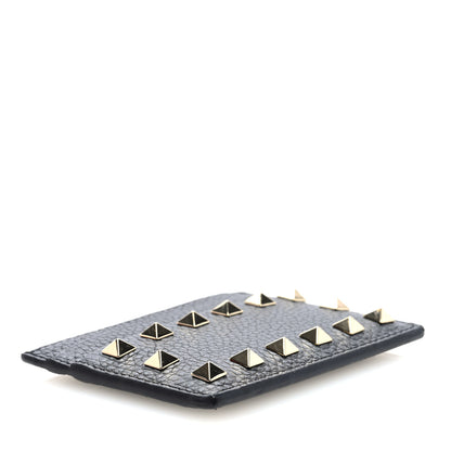 Valentino Garavani Pebbled Calfskin Rockstud Card Holder Black 4 of 7