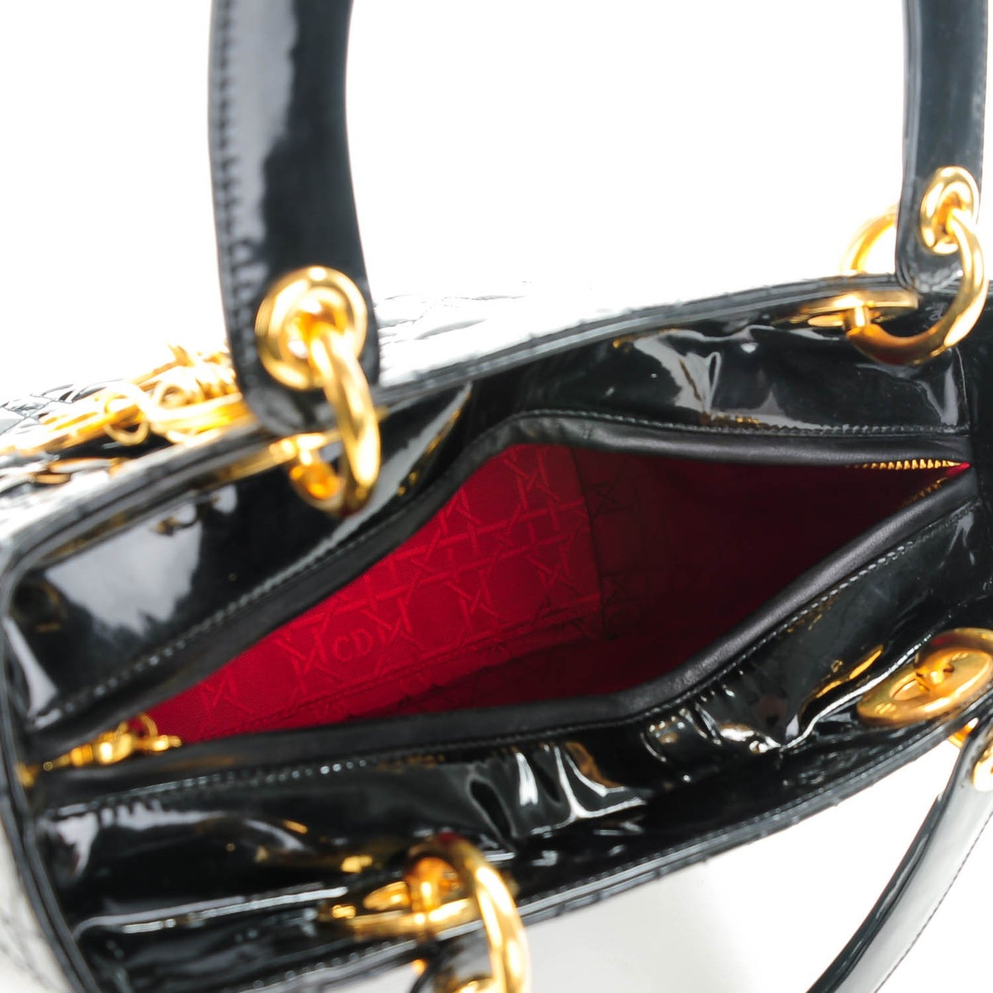 Patent Cannage Medium Lady Dior Black