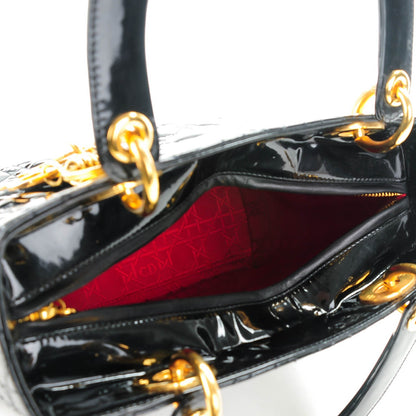 Christian Dior Patent Cannage Medium Lady Dior Black 5 of 7