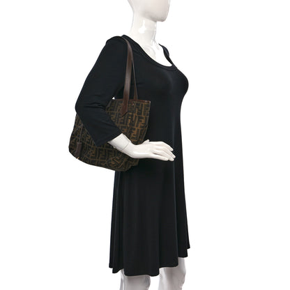 Fendi Zucca Vitello Artic Medium Shopping Tote Tobacco Castagna 2 of 9