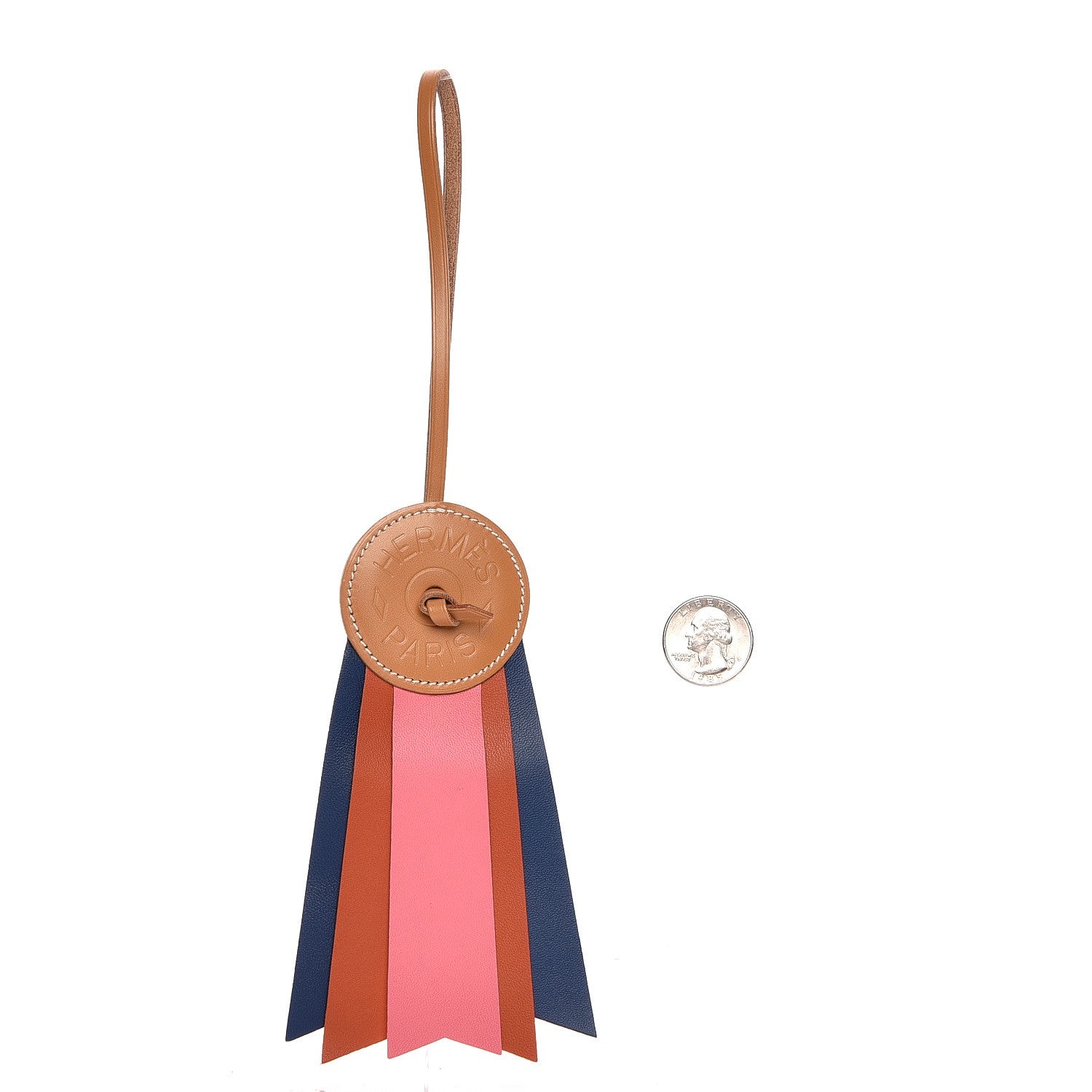 Hermes Vache Hunter Milo Lambskin Paddock Flot Bag Charm Rose Azalee Coraline Bleu de Malte 2 of 6