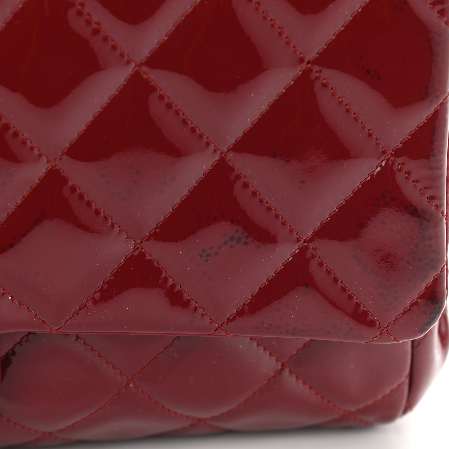 Chanel Patent Quilted Clutch With Chain Flap Red 9 of 11
