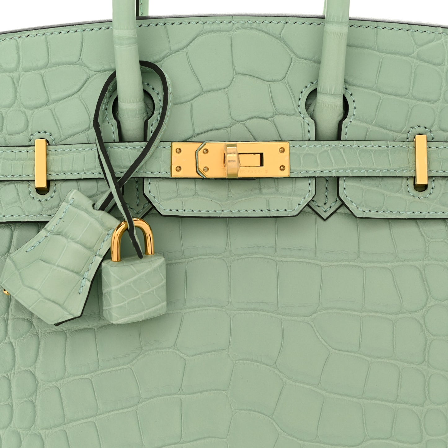 Matte Alligator Birkin 25 Vert D'eau