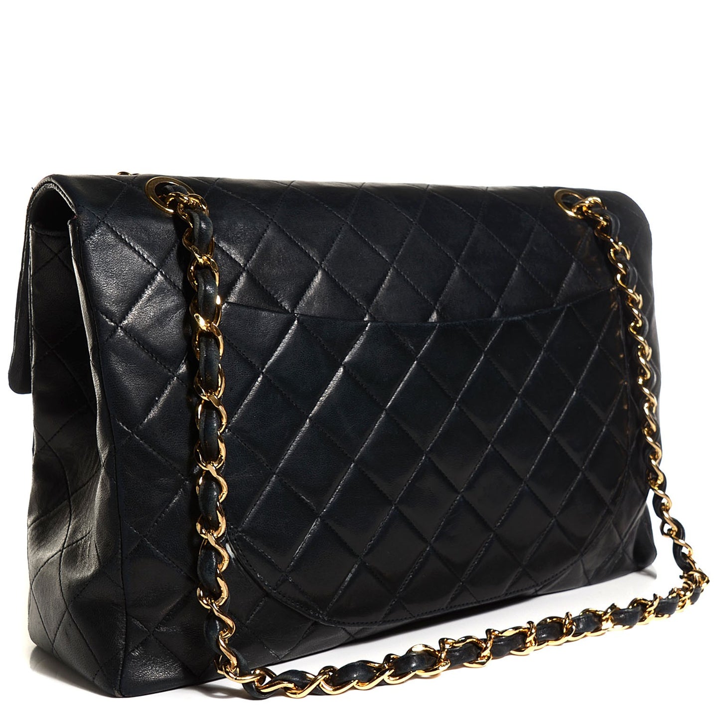 Lambskin Quilted XL Jumbo Flap Black
