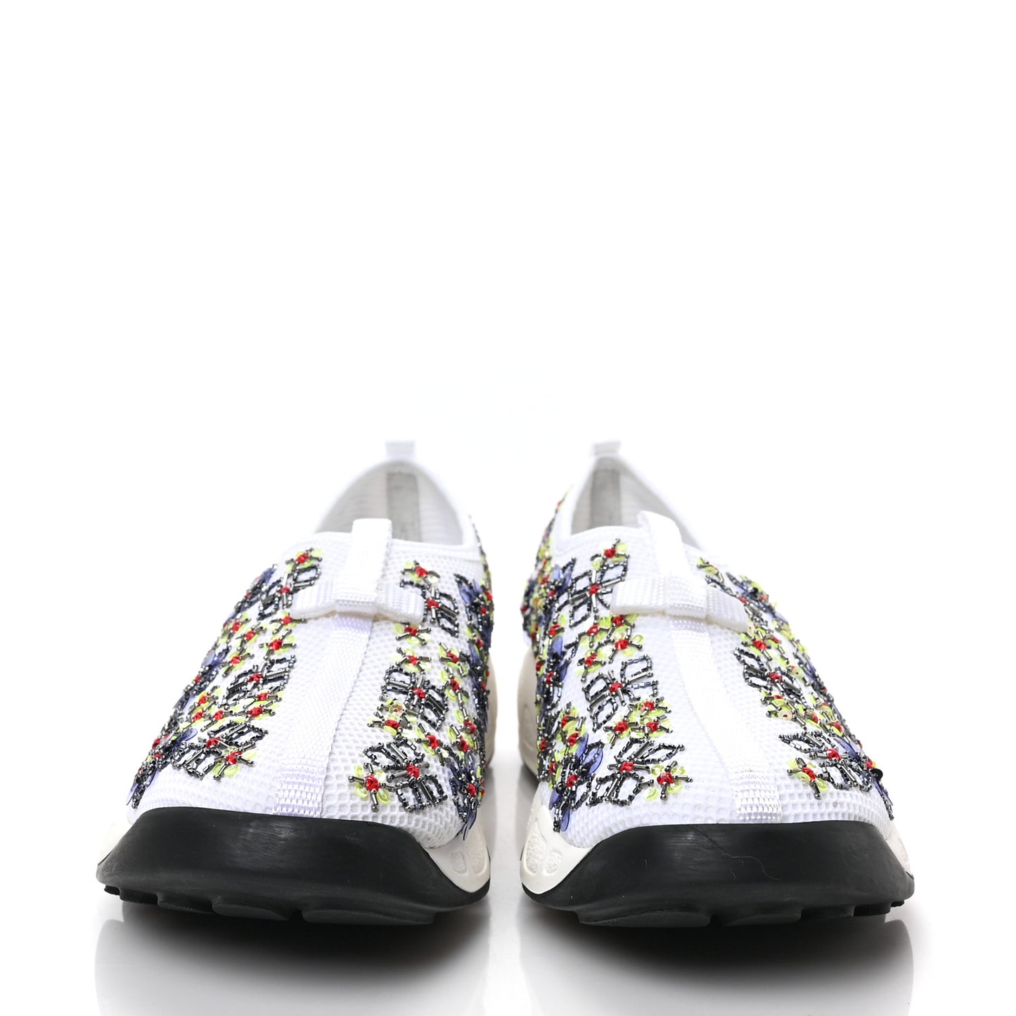 Technical Canvas Embellished Dior Fusion Sneakers 37 White Multicolor