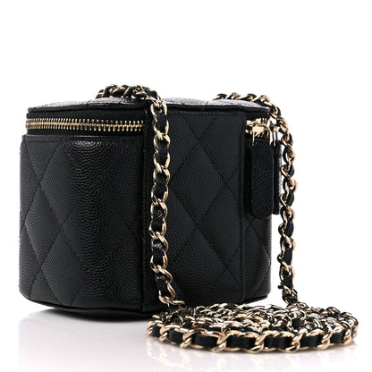 Chanel Caviar Quilted Mini Vanity Case With Chain Black 3 of 10