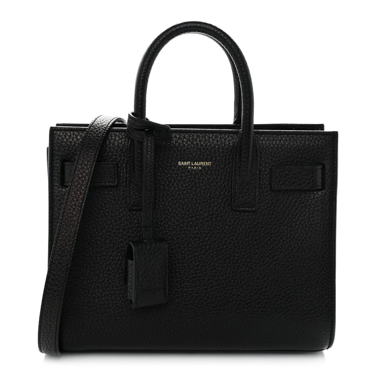 Grained Calfskin Nano Sac De Jour Black
