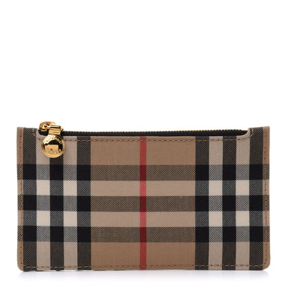 Burberry Vintage Check Calfskin Coin Case Card Holder Black 1 of 6