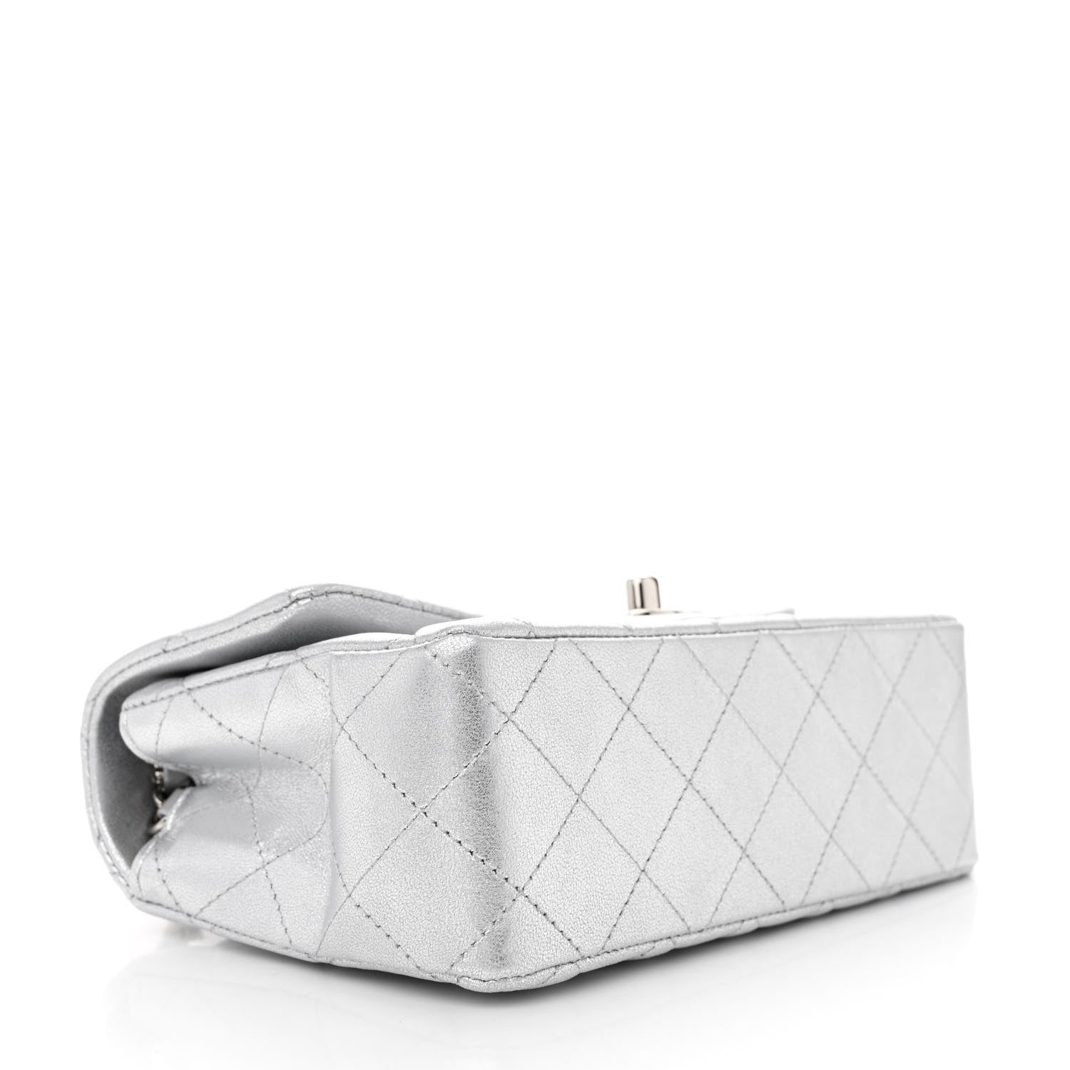 Chanel Metallic Lambskin Quilted Mini Rectangular Flap Silver 4 of 10