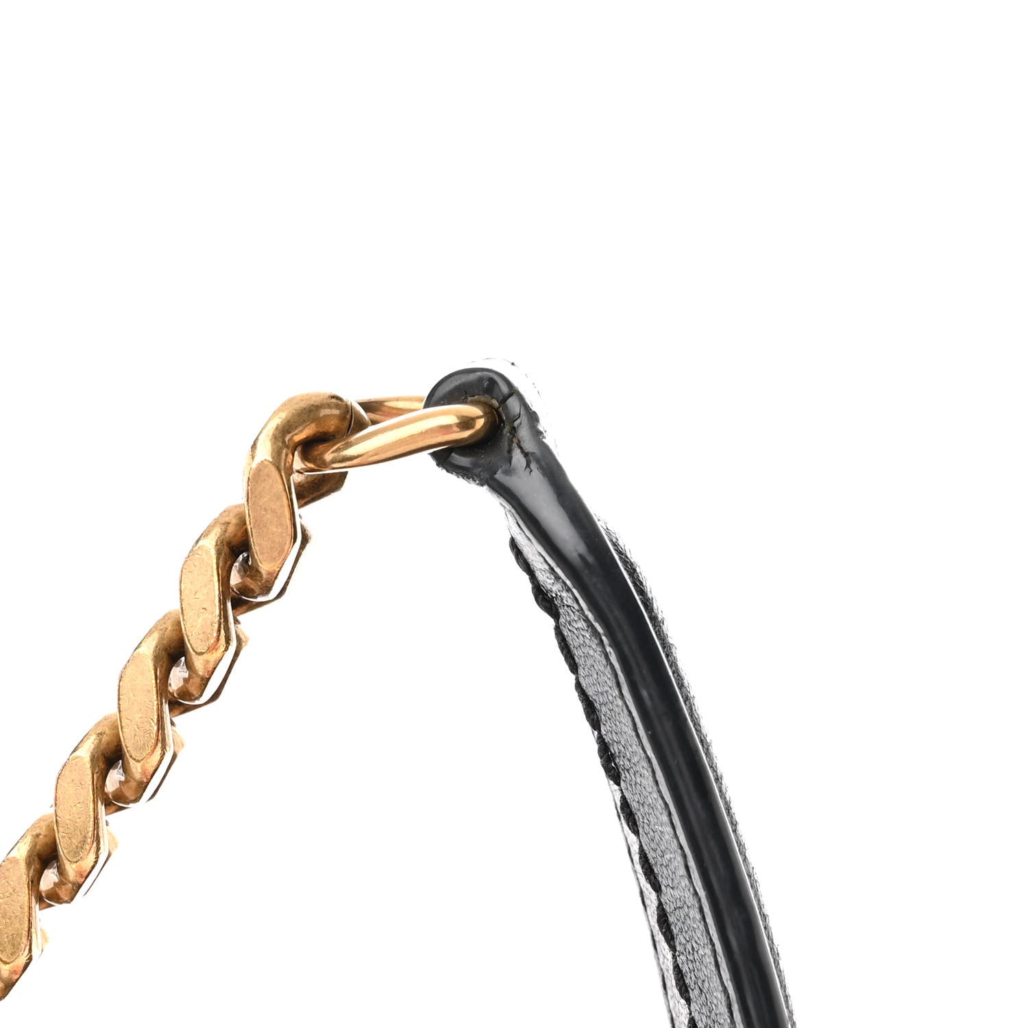 Saint Laurent Lambskin Quilted Medium Loulou Puffer Monogram Chain Satchel Black 12 of 13