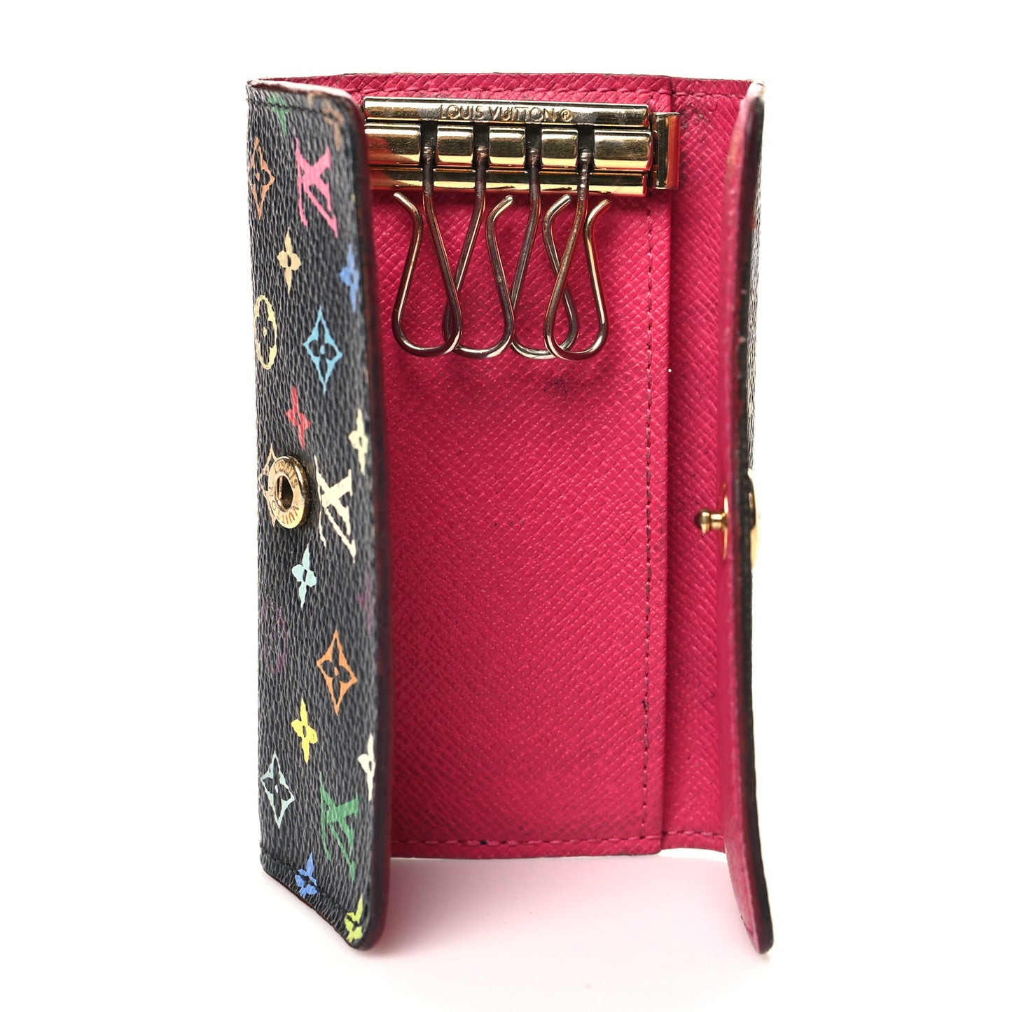 Monogram Multicolor Multicles 4 Key Holder Black Grenade
