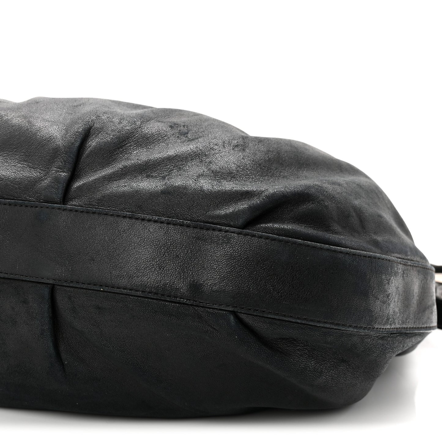 Soft Calf Pleated Hobo Black