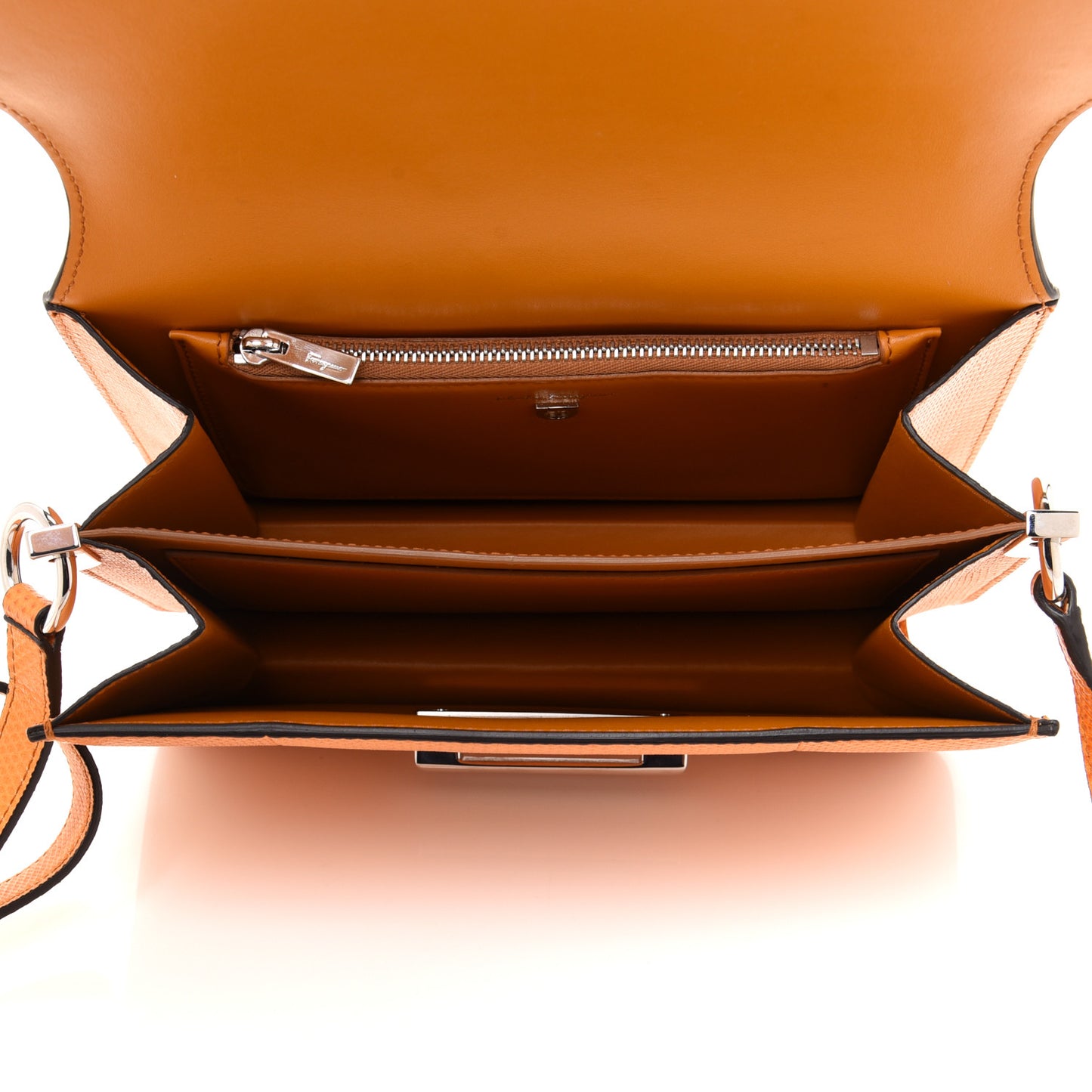 Calfskin Reptile Embossed Small Joanne Crossbody Orange