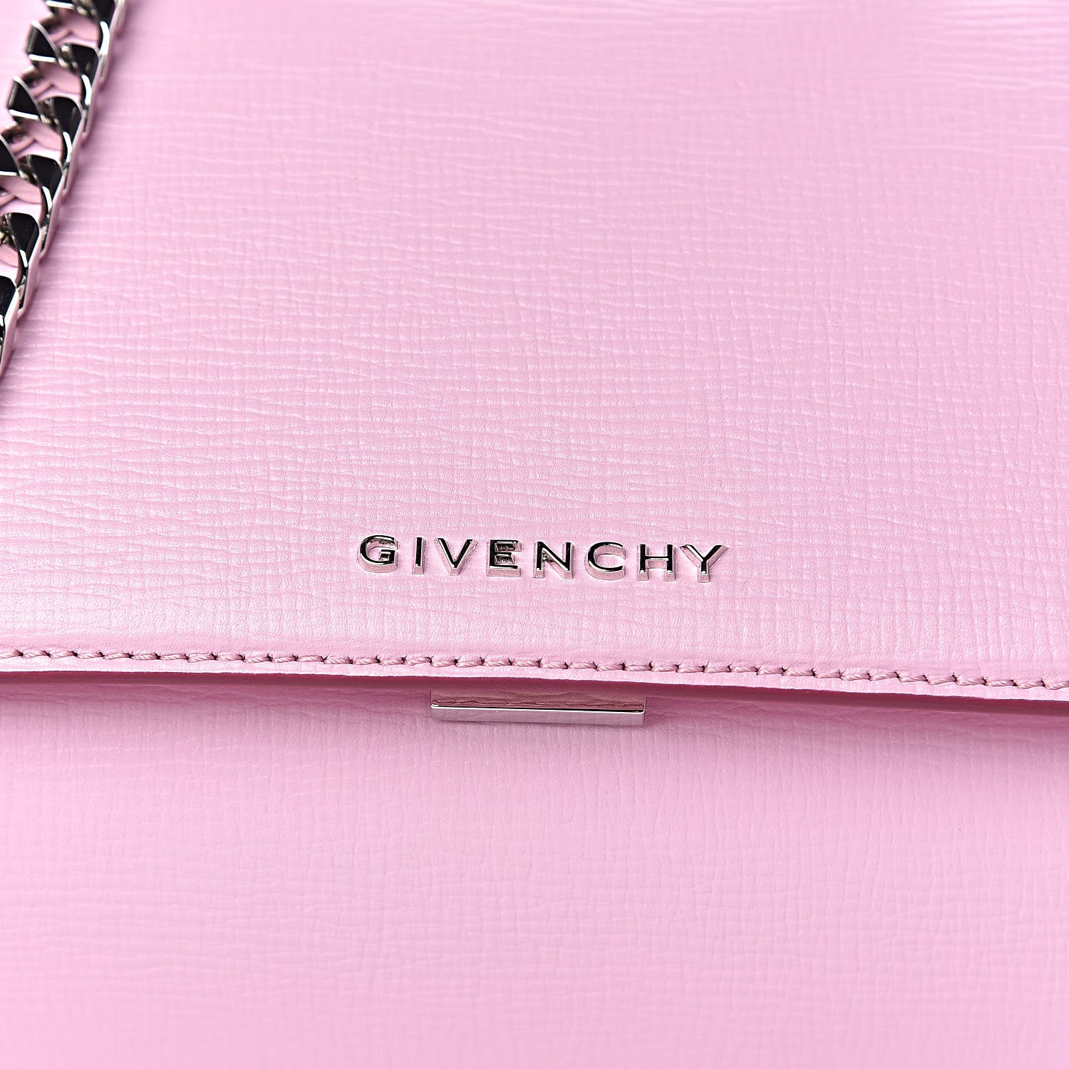 Givenchy Textured Calfskin Mini Pandora Box Chain Crossbody Bag Bright Pink 9 of 9