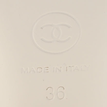 Chanel Lambskin Logo Ankle Strap Sandals 36 White 7 of 9
