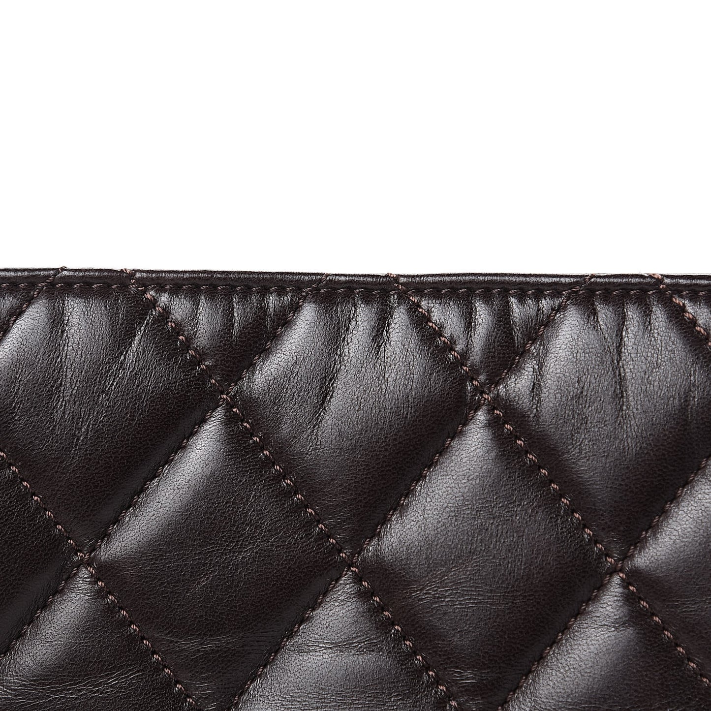 Lambskin Quilted Large 3 Flap Brown