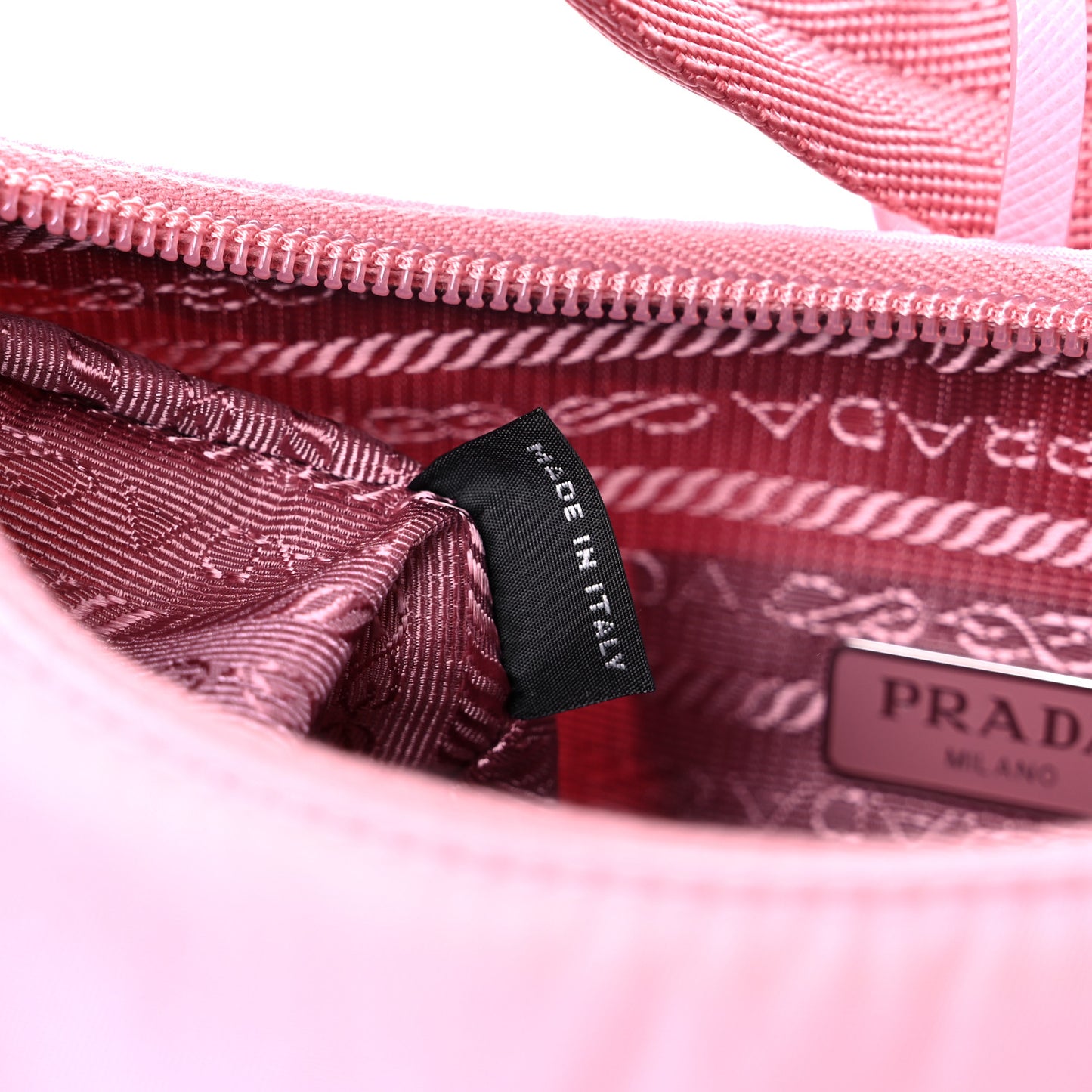 Tessuto Nylon Saffiano Mini Re-Edition 2000 Bag Rosa