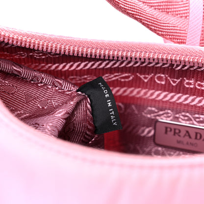 Prada Tessuto Nylon Saffiano Mini Re-Edition 2000 Bag Rosa 7 of 7