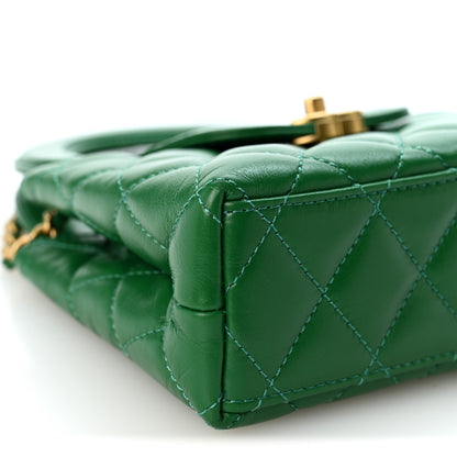 Chanel Shiny Aged Calfskin Quilted Nano Kelly Shopper Green 8 of 9