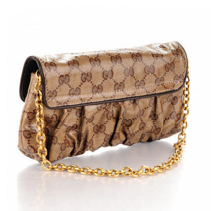 Gucci Crystal Monogram Babouska Clutch Dark Brown 3 of 8