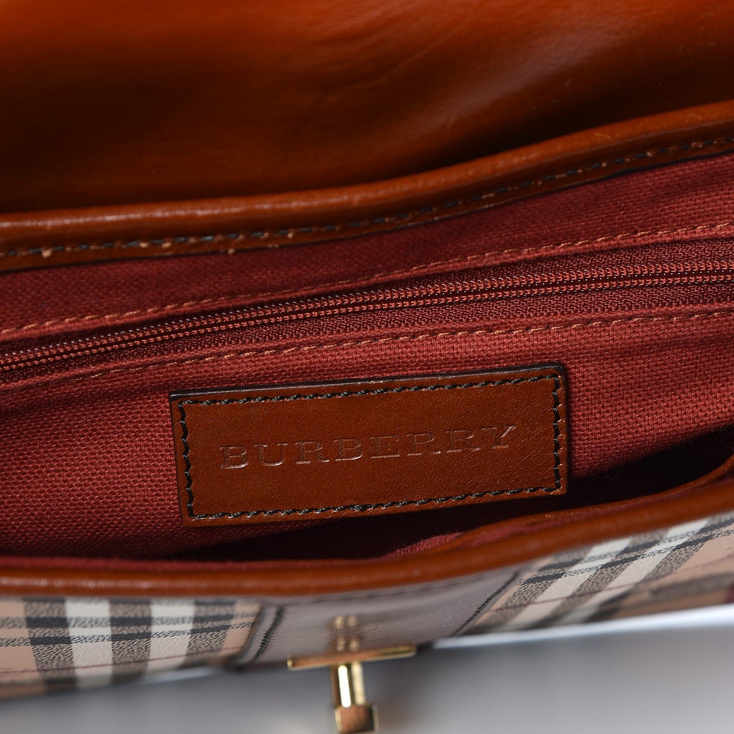 Haymarket Check Suede Brickfield Crossbody Brown